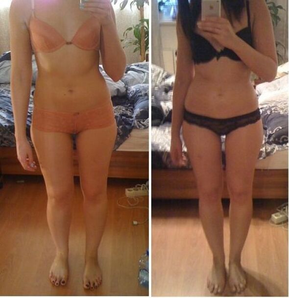 Egy lány fogyás előtt és után japán diétán 14 nap alatt